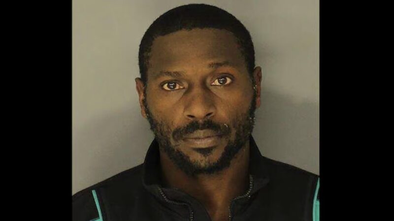 Antonio Brown poses for a mug shot