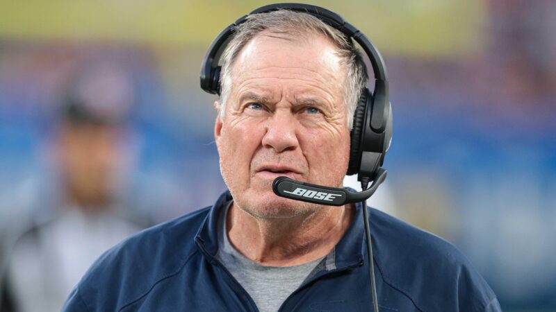 Bill Belichick looks on