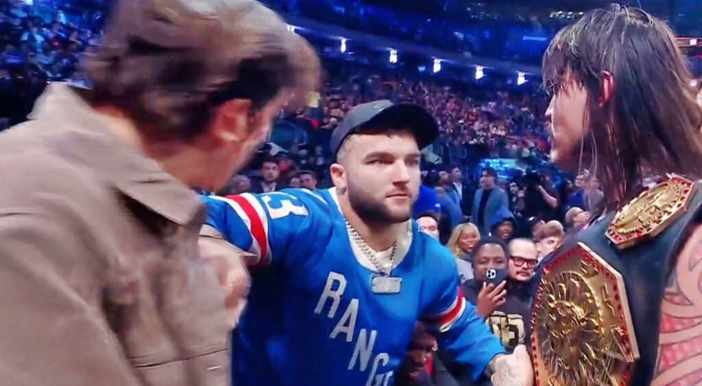 Andrew Schulz and Cam Skattebo confronting 'The Judgment Day'