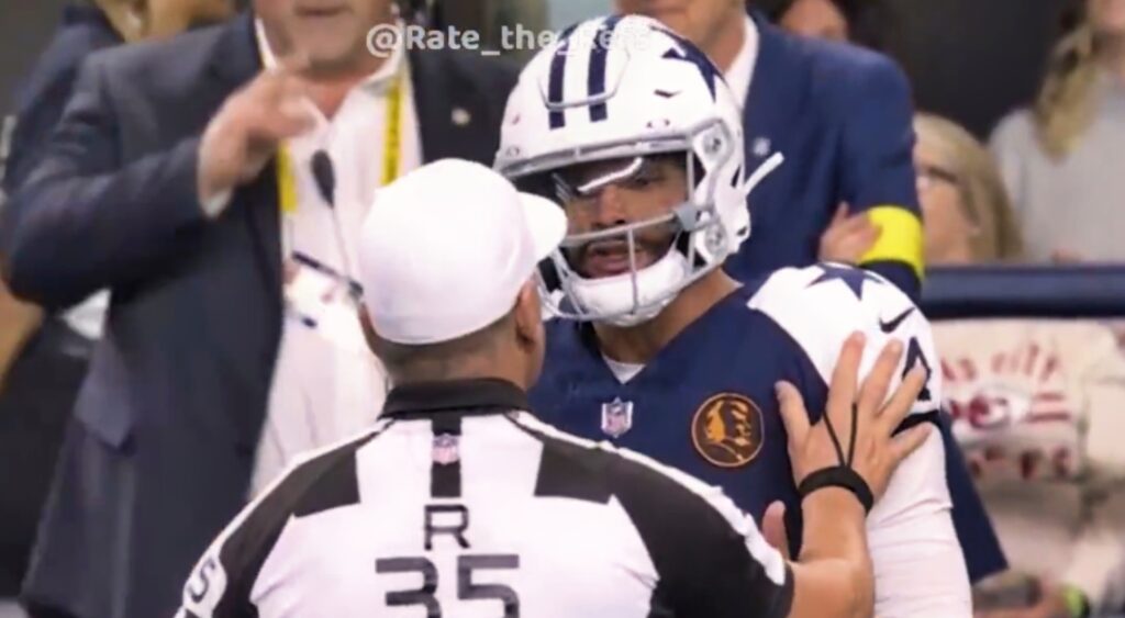 Dak Prescott talking to ref