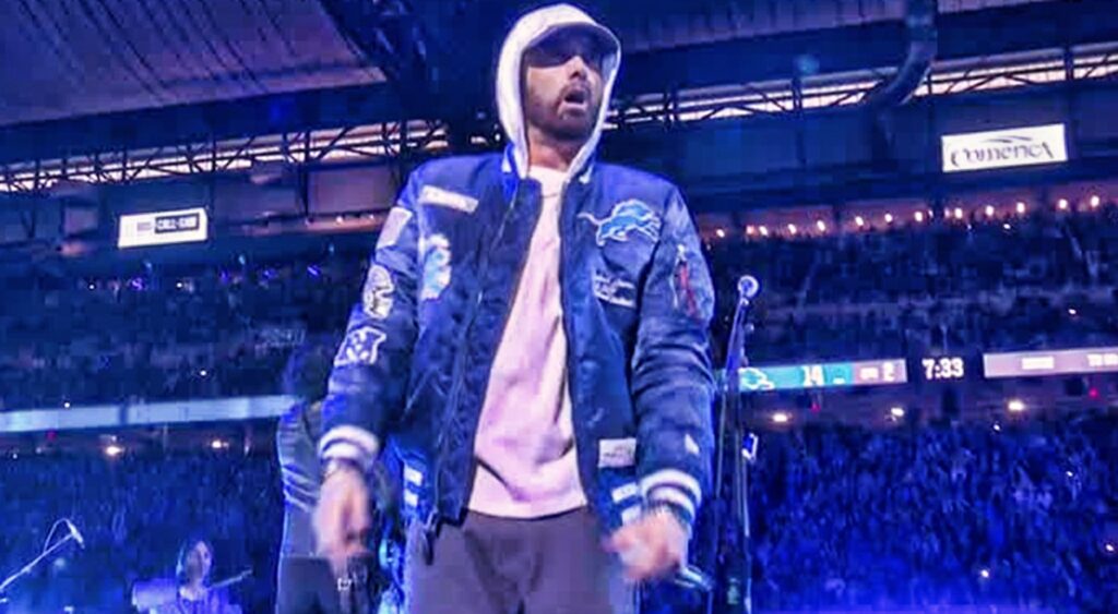 Eminem performing at halftime show