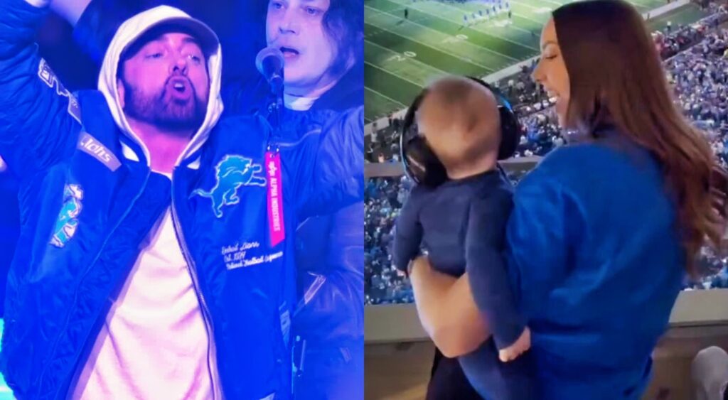 Split image of Eminem & Hailie Jade