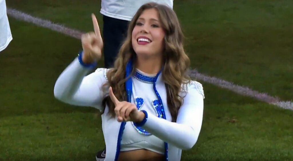 Indianapolis Colts cheerleader in uniform