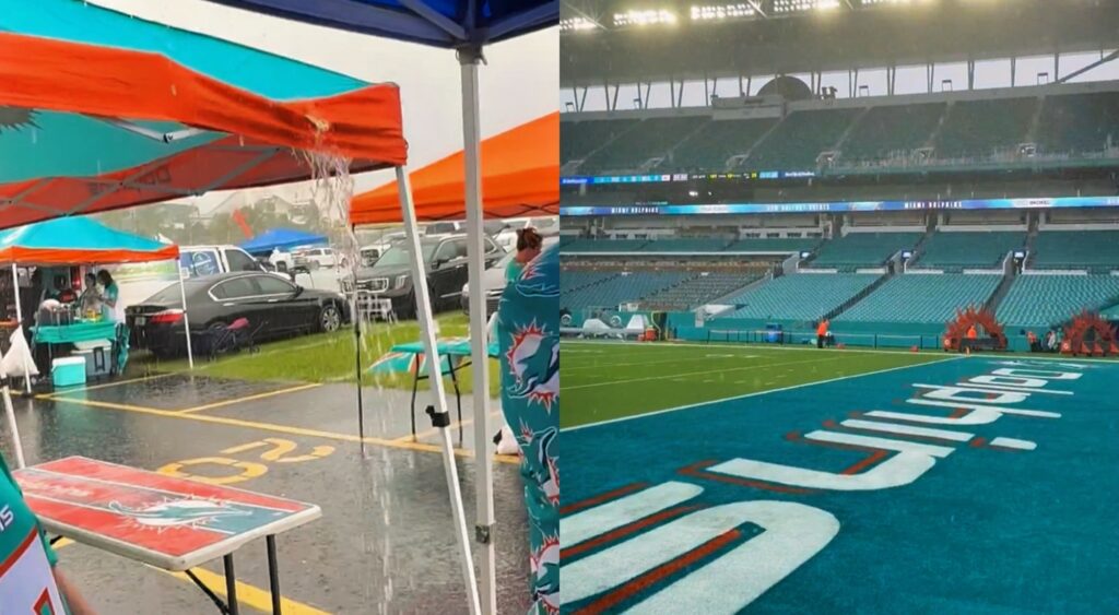 Photos showing rainfall in Maimi