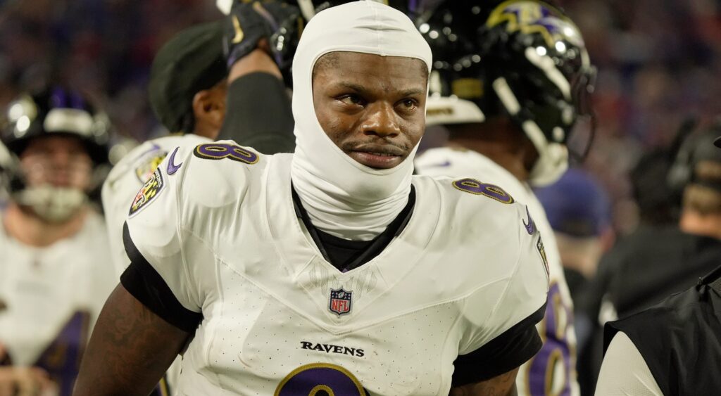 Baltimore Ravens QB Lamar Jackson in uniform