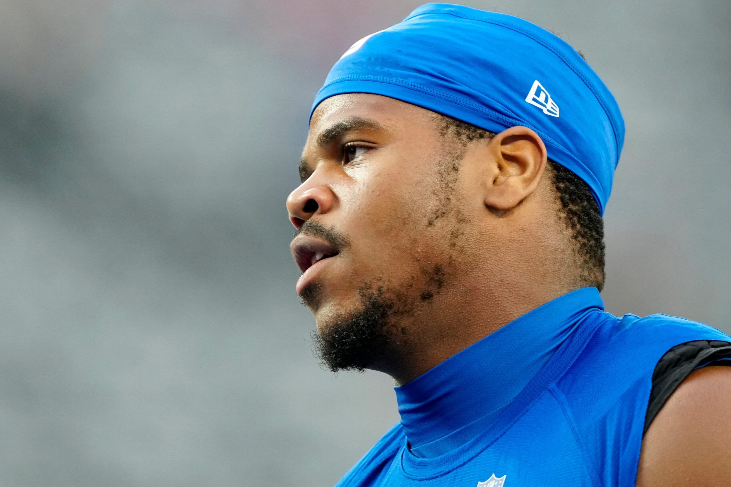 New York Giants linebacker Abdul Carter (51)l is shown during pregame practice, Thursday, August 21, 2025, in East Rutherford.