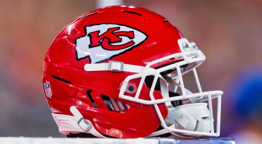 Kansas City Chiefs helmet. The team signed Dameon Pierce.