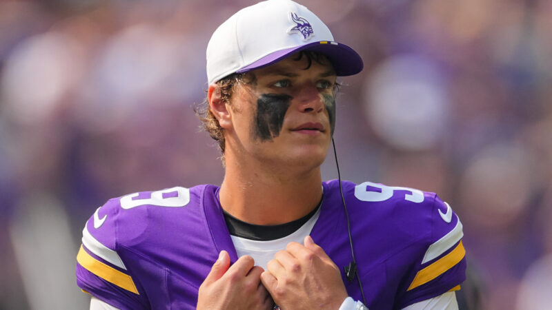 JJ McCarthy in a Vikings uniform