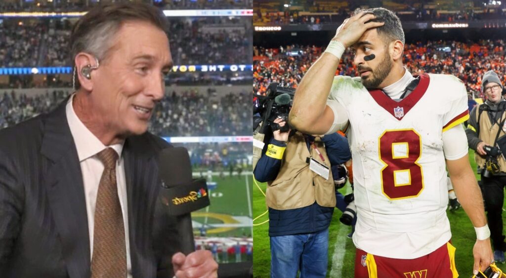 Photos of Cris Collinsworth and Marcus Mariota