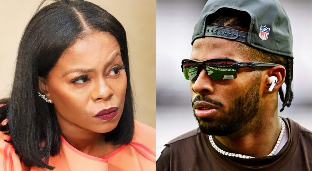 Split image of Josina Anderson and Shedeur Sanders