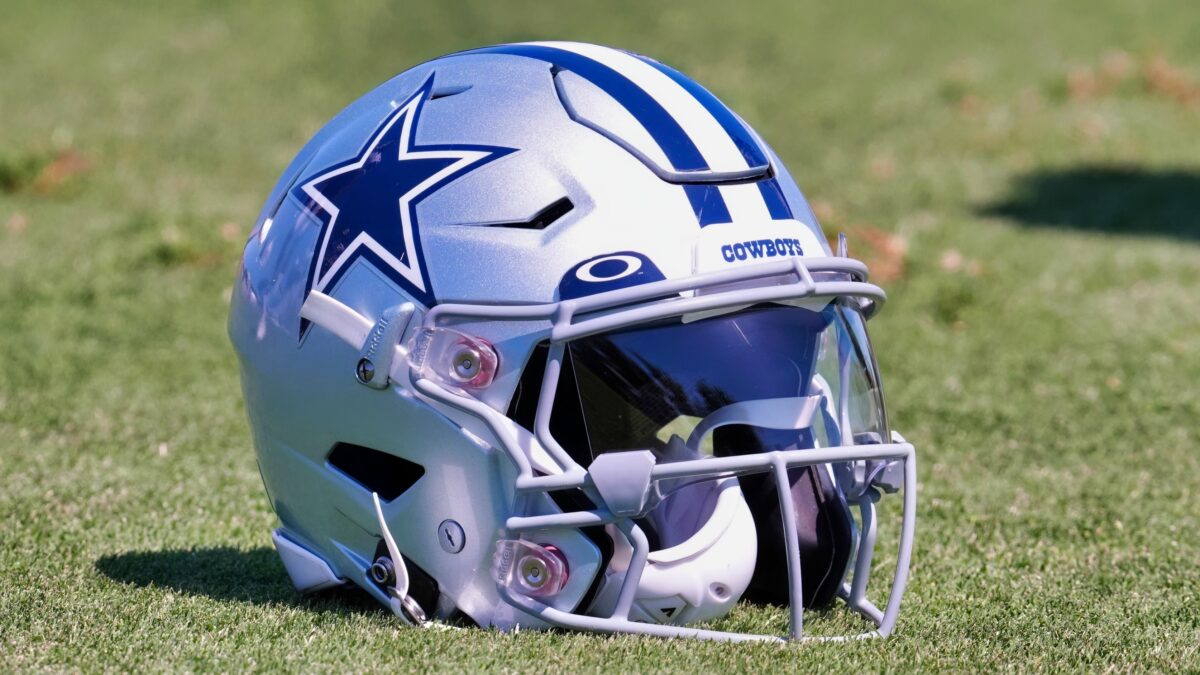 Dallas Cowboys helmet on ground