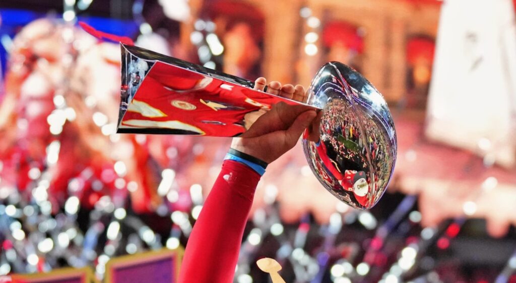 Lombardi Trophy. The Los Angeles Rams are the favorites to win Super Bowl 60.