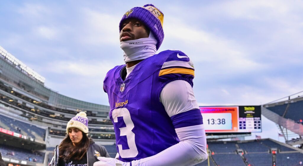 Jordan Addison in Vikings gear