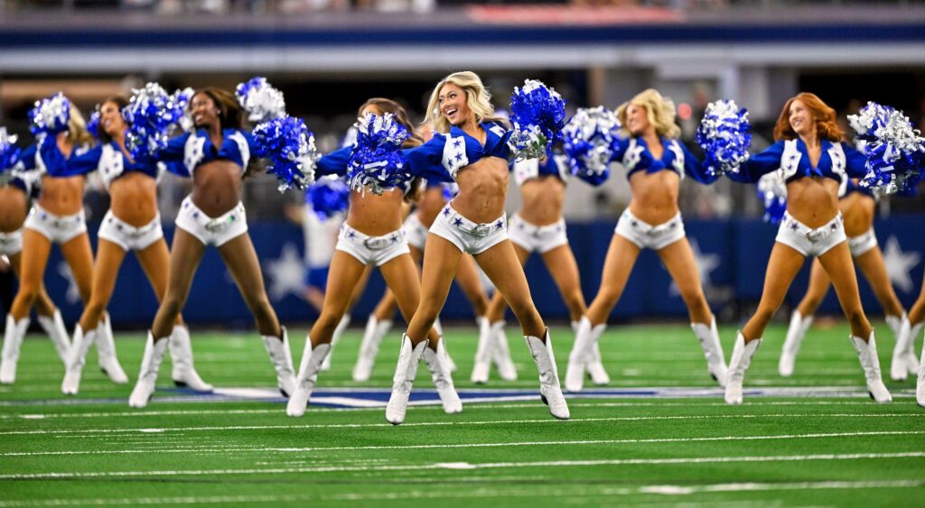 Dallas Cowboys cheerleaders performing