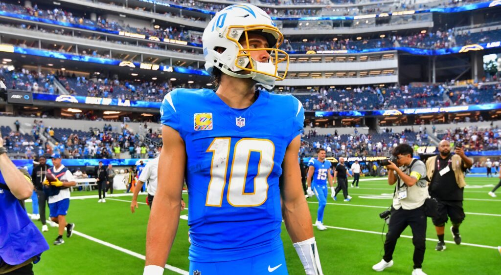 Justin Herbert in Chargers gear
