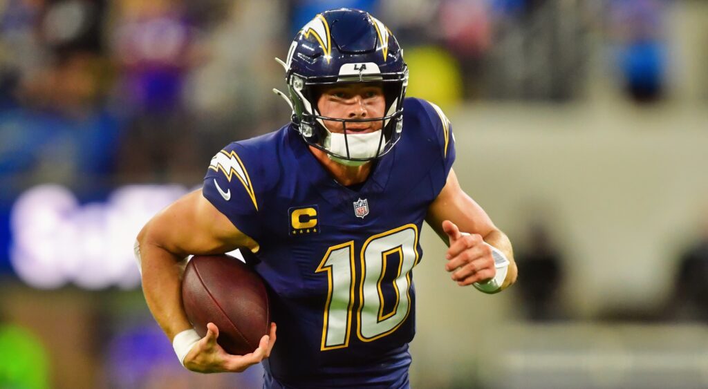 Los Angeles Chargers quarterback Justin Herbert in uniform