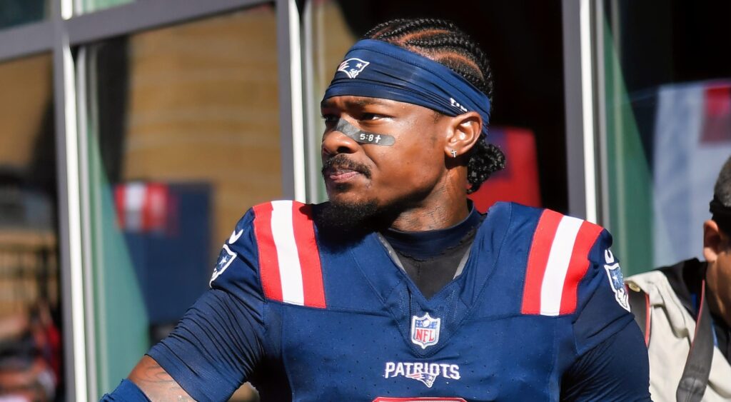 New England Patriots wide receiver Stefon Diggs in uniform