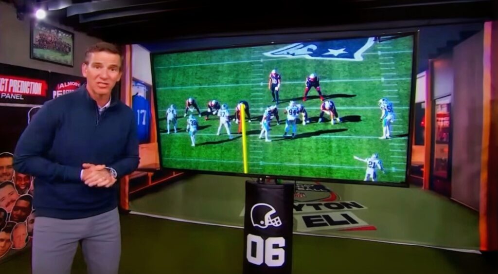 Eli Manning speaking on the "ManningCast."