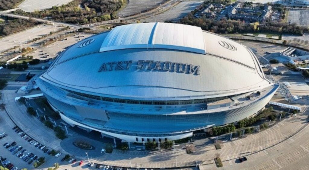 Aerial shot of AT&T Stadium