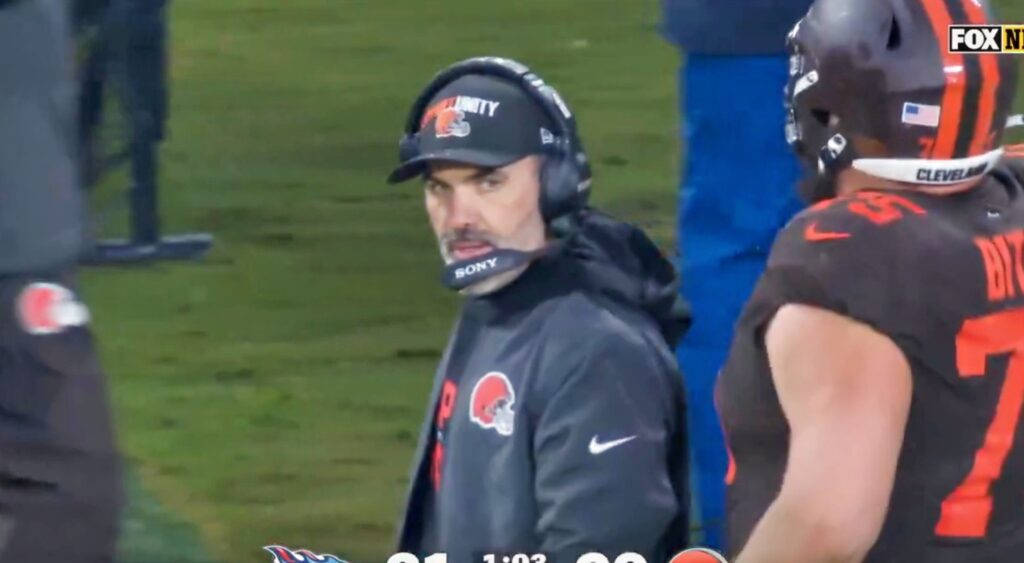 Kevin Stefanski on the sideline.