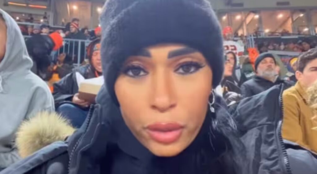 Pilar Sanders in the stands.