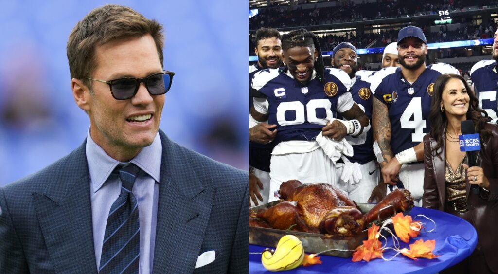 Tom Brady and Dallas Cowboys celebrating their Thanksgiving win.